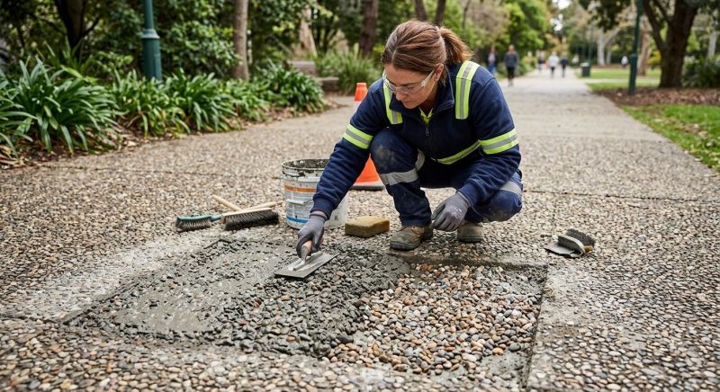 Exposed Aggregate Repair in West Des Moines, IA